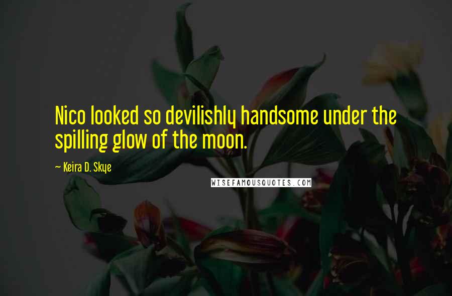 Keira D. Skye quotes: Nico looked so devilishly handsome under the spilling glow of the moon.