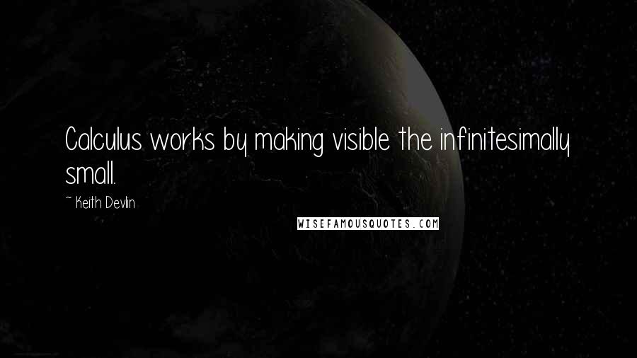 Keith Devlin quotes: Calculus works by making visible the infinitesimally small.