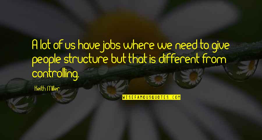 Keith Miller Quotes By Keith Miller: A lot of us have jobs where we Keith Miller Quotes By Keith Miller: A lot of us have jobs where we