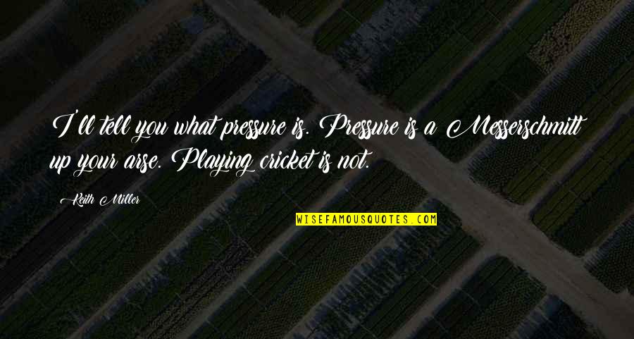 Keith Miller Quotes By Keith Miller: I'll tell you what pressure is. Pressure is