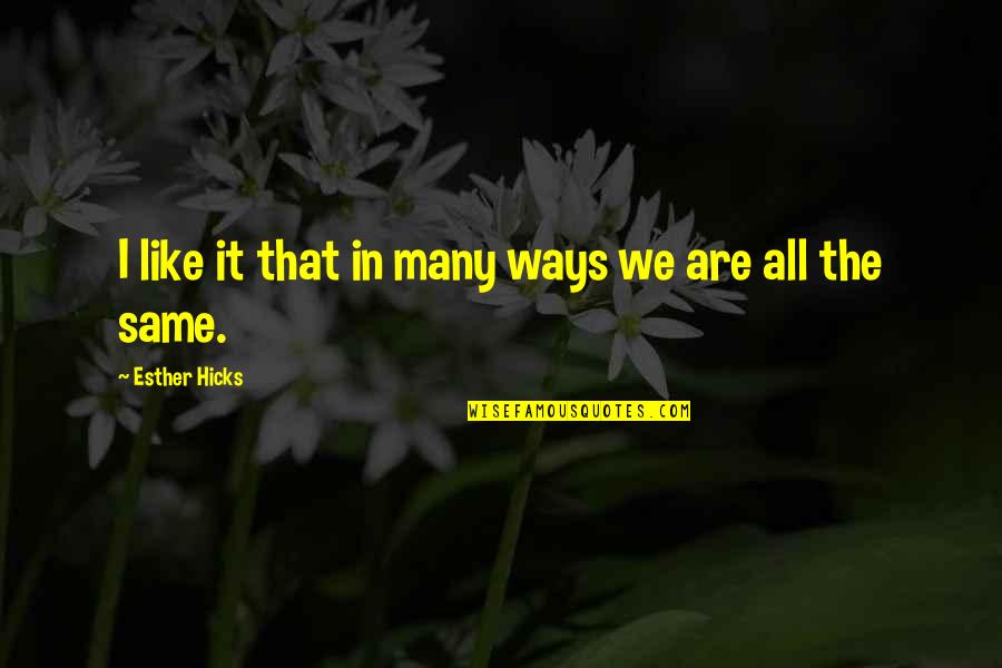 Keith Primeau Quotes By Esther Hicks: I like it that in many ways we Keith Primeau Quotes By Esther Hicks: I like it that in many ways we