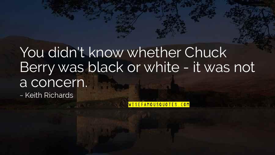 Keith Richards Quotes By Keith Richards: You didn't know whether Chuck Berry was black