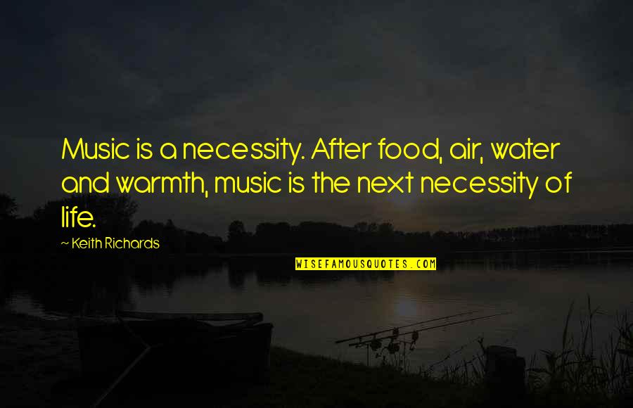 Keith Richards Quotes By Keith Richards: Music is a necessity. After food, air, water