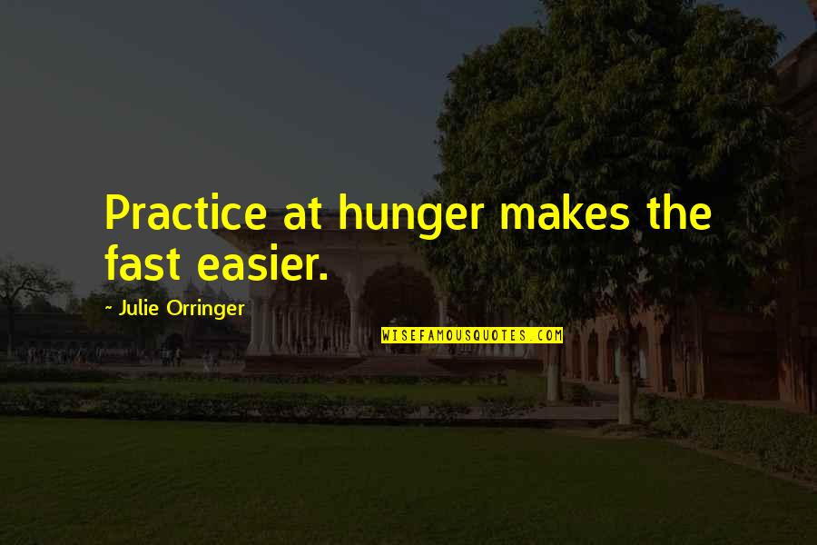 Keitha Flight Quotes By Julie Orringer: Practice at hunger makes the fast easier.
