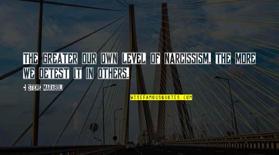 Kelepelo Quotes By Steve Maraboli: The greater our own level of narcissism, the