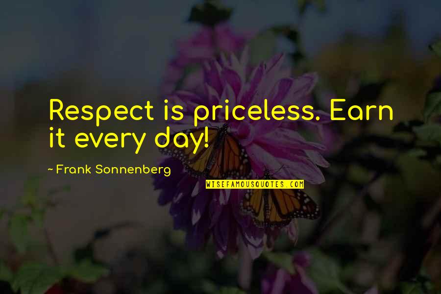 Kellaris Parea Quotes By Frank Sonnenberg: Respect is priceless. Earn it every day!