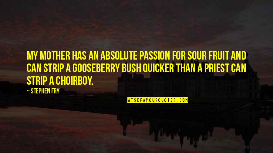 Kellington Construction Quotes By Stephen Fry: My mother has an absolute passion for sour Kellington Construction Quotes By Stephen Fry: My mother has an absolute passion for sour