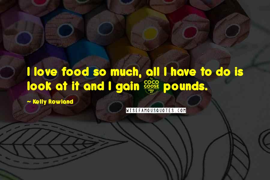 Kelly Rowland quotes: I love food so much, all I have to do is look at it and I gain 5 pounds.