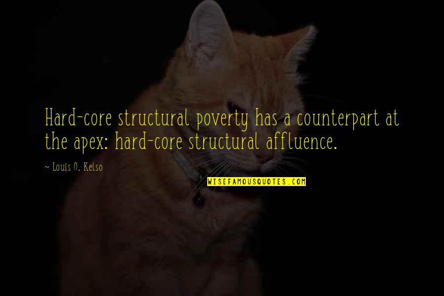 Kelso Quotes By Louis O. Kelso: Hard-core structural poverty has a counterpart at the