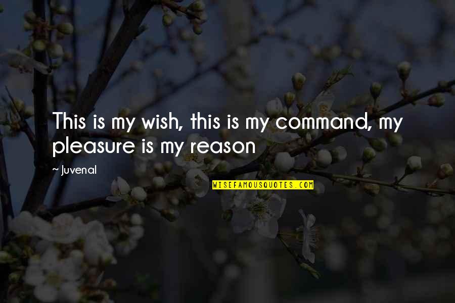 Keluh Quotes By Juvenal: This is my wish, this is my command,