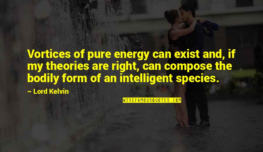 Kelvin's Quotes By Lord Kelvin: Vortices of pure energy can exist and, if