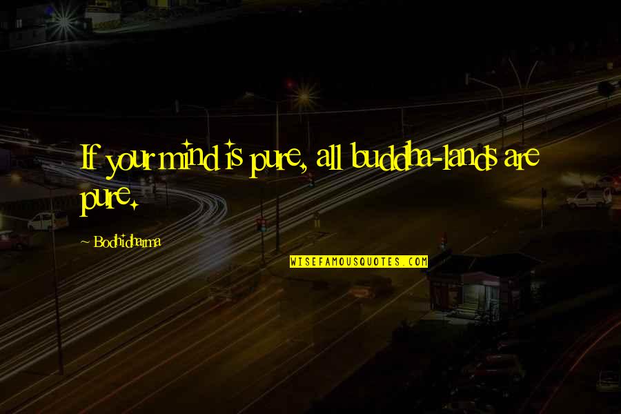 Kembot Dance Quotes By Bodhidharma: If your mind is pure, all buddha-lands are Kembot Dance Quotes By Bodhidharma: If your mind is pure, all buddha-lands are