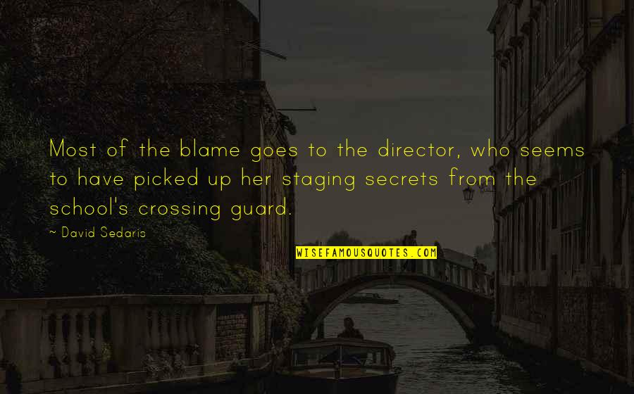 Kemi Afolabi Quotes By David Sedaris: Most of the blame goes to the director, Kemi Afolabi Quotes By David Sedaris: Most of the blame goes to the director,