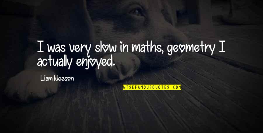 Kemikli Tavuk Quotes By Liam Neeson: I was very slow in maths, geometry I Kemikli Tavuk Quotes By Liam Neeson: I was very slow in maths, geometry I