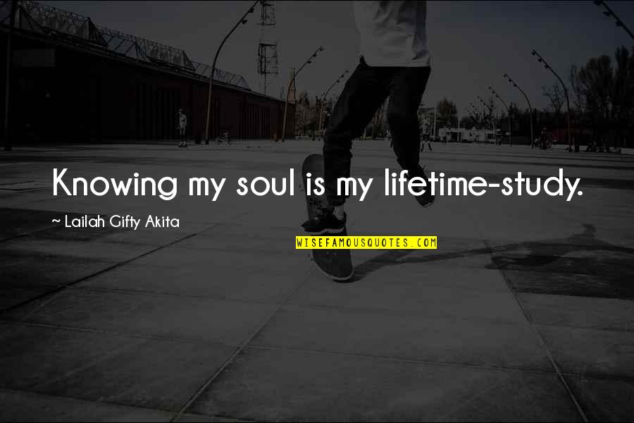 Kemmerling Profili Quotes By Lailah Gifty Akita: Knowing my soul is my lifetime-study.
