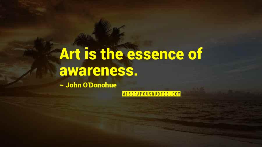 Kemosabe Movie Quotes By John O'Donohue: Art is the essence of awareness.