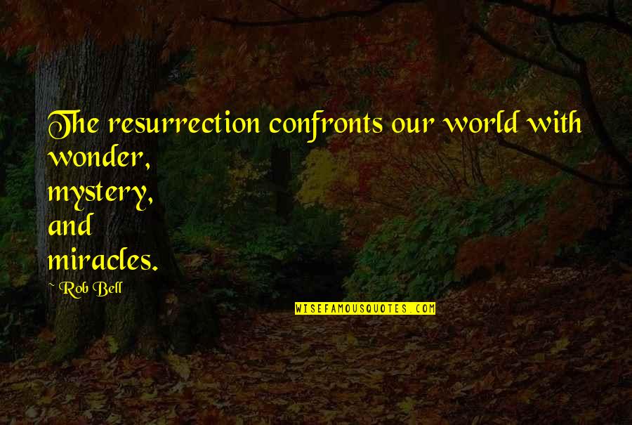 Kempo Belts Quotes By Rob Bell: The resurrection confronts our world with wonder, mystery,