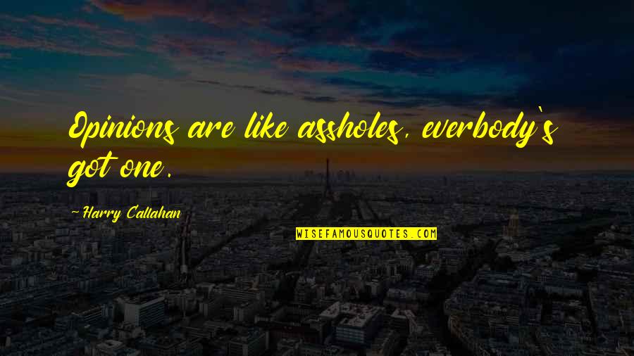 Kempthorne Quotes By Harry Callahan: Opinions are like assholes, everbody's got one.