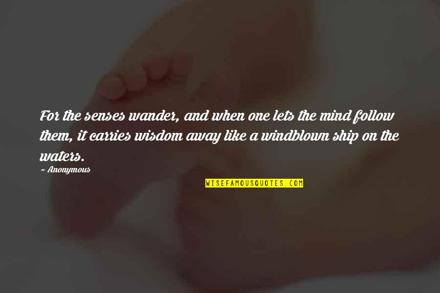 Kempton Quotes By Anonymous: For the senses wander, and when one lets