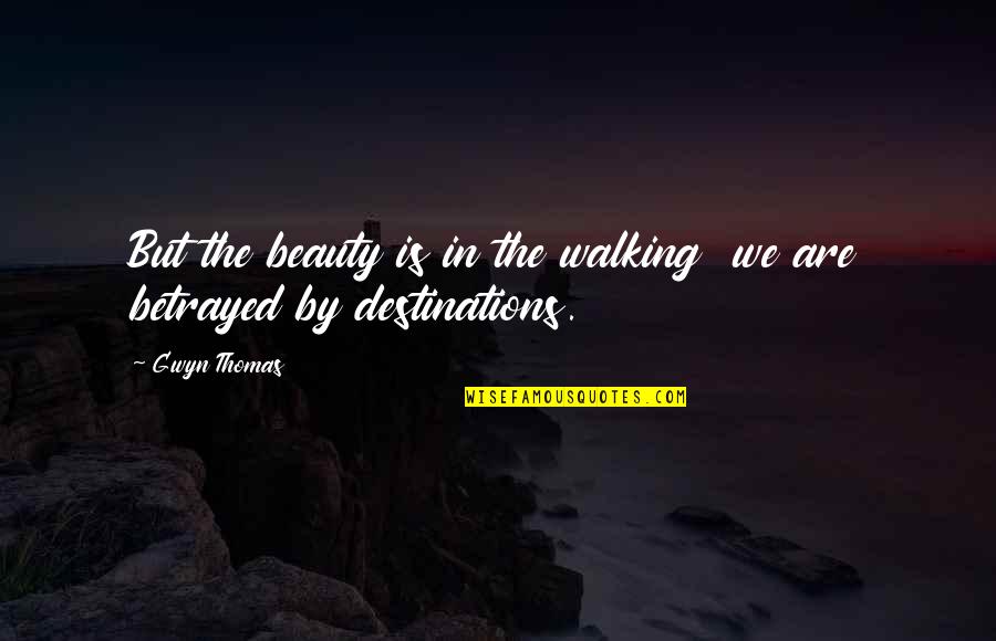 Ken Waller Quotes By Gwyn Thomas: But the beauty is in the walking we Ken Waller Quotes By Gwyn Thomas: But the beauty is in the walking we