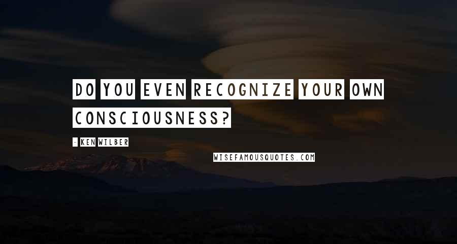 Ken Wilber quotes: Do you even recognize your own consciousness?