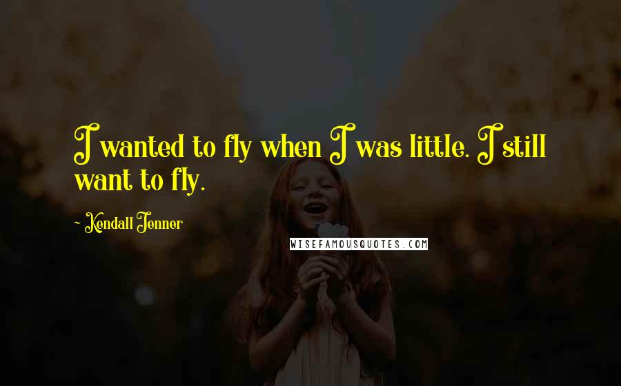 Kendall Jenner quotes: I wanted to fly when I was little. I still want to fly.