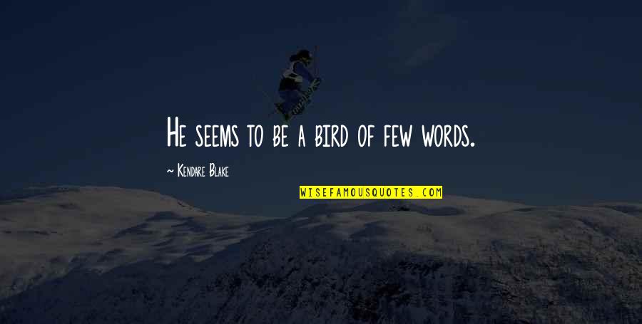 Kendare Quotes By Kendare Blake: He seems to be a bird of few