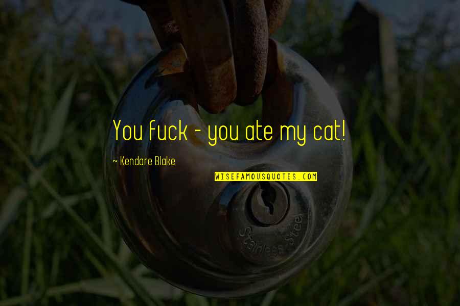 Kendare Quotes By Kendare Blake: You fuck - you ate my cat!