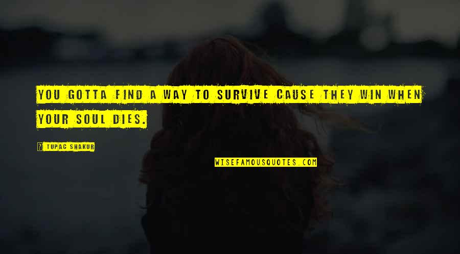 Kendra Baskett Quotes By Tupac Shakur: You gotta find a way to survive cause