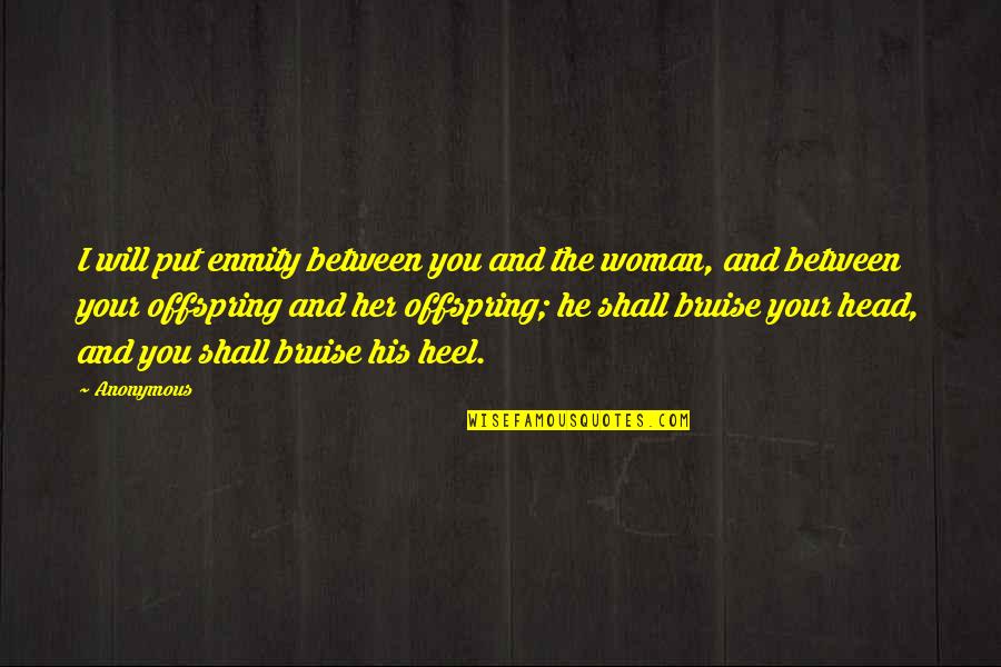 Kendrew Gibson Quotes By Anonymous: I will put enmity between you and the Kendrew Gibson Quotes By Anonymous: I will put enmity between you and the