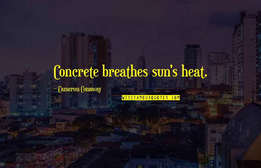 Kendrick Lamar Song Quotes By Cameron Conaway: Concrete breathes sun's heat. Kendrick Lamar Song Quotes By Cameron Conaway: Concrete breathes sun's heat.