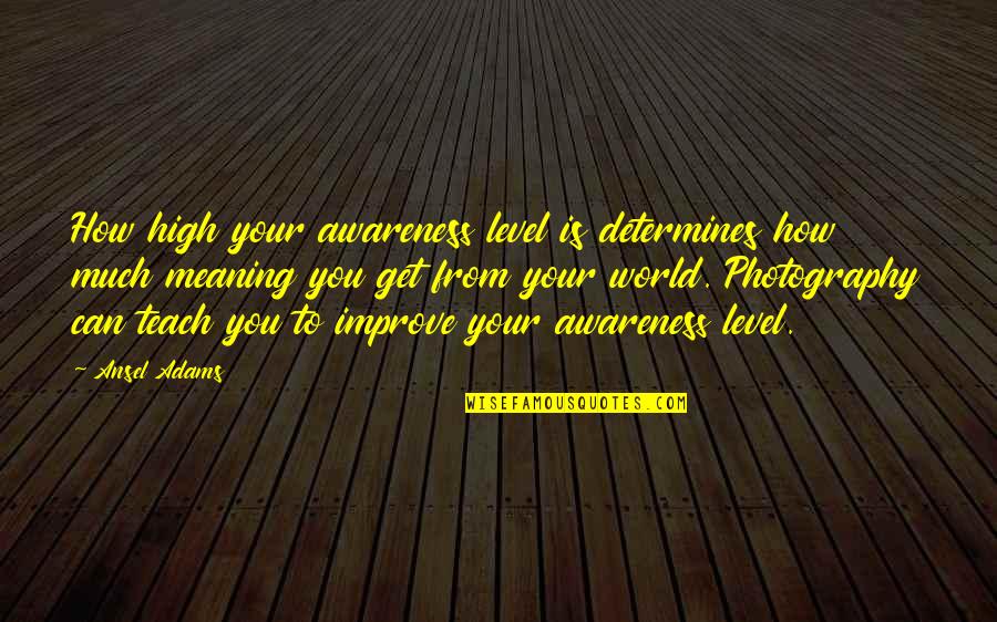Kendrick Quotes And Quotes By Ansel Adams: How high your awareness level is determines how Kendrick Quotes And Quotes By Ansel Adams: How high your awareness level is determines how