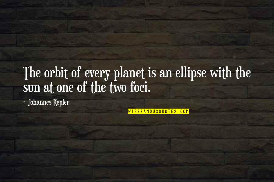 Keneally Lynch Quotes By Johannes Kepler: The orbit of every planet is an ellipse