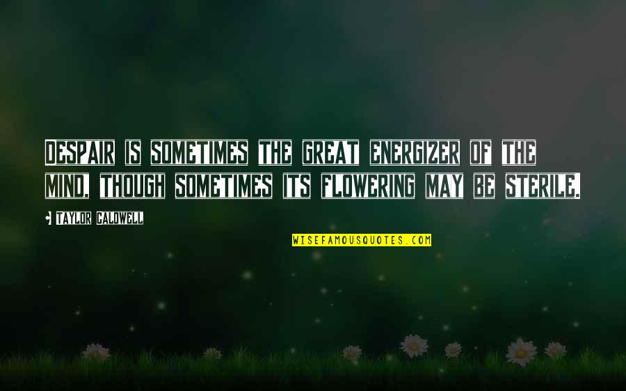 Kenesaw Mountain Landis Quotes By Taylor Caldwell: Despair is sometimes the great energizer of the