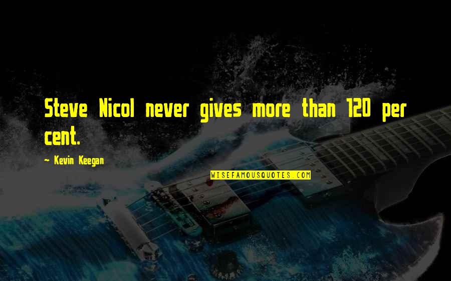 Kenikmatan Kakak Quotes By Kevin Keegan: Steve Nicol never gives more than 120 per Kenikmatan Kakak Quotes By Kevin Keegan: Steve Nicol never gives more than 120 per