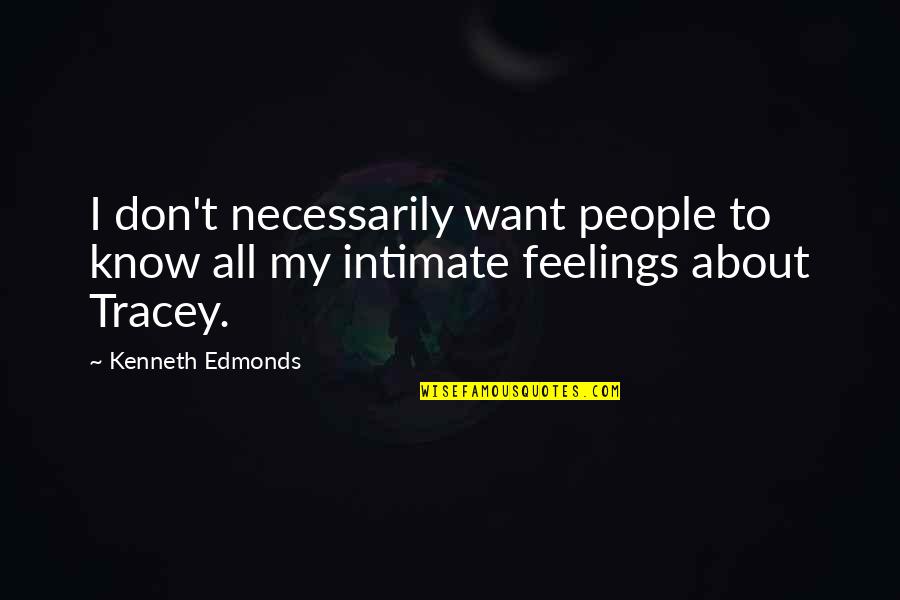 Kenneth Edmonds Quotes By Kenneth Edmonds: I don't necessarily want people to know all