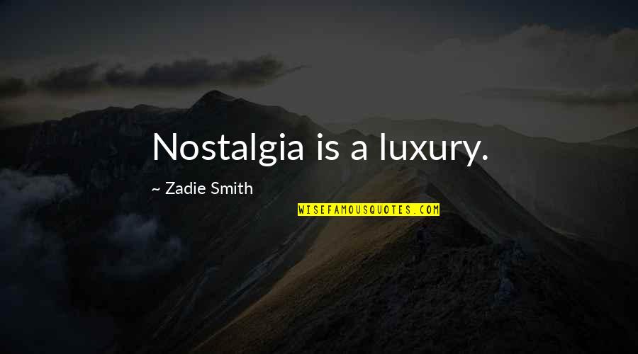Kenneth Edmonds Quotes By Zadie Smith: Nostalgia is a luxury.
