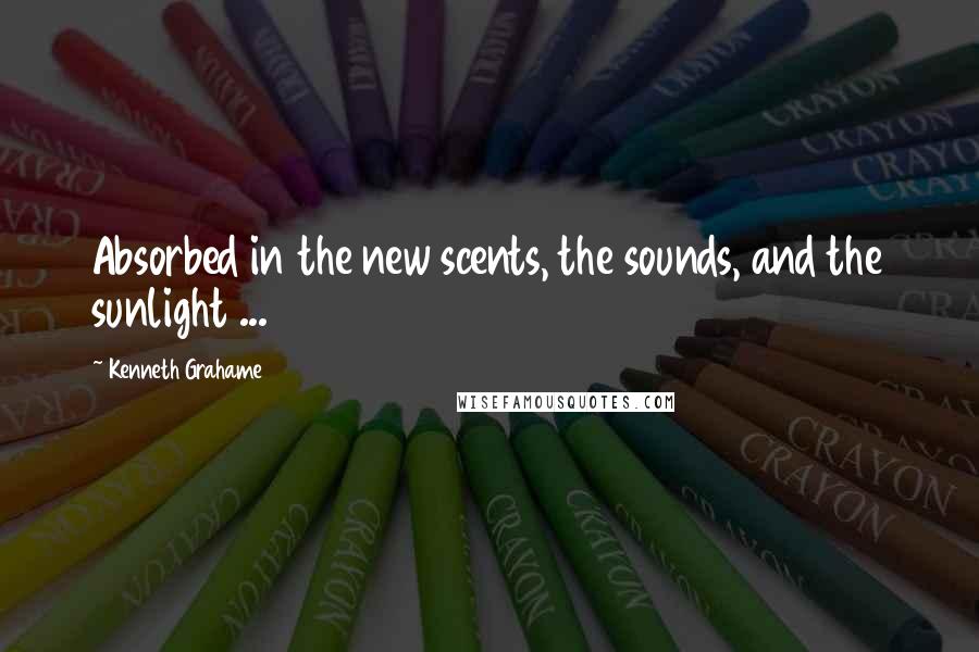 Kenneth Grahame quotes: Absorbed in the new scents, the sounds, and the sunlight ...