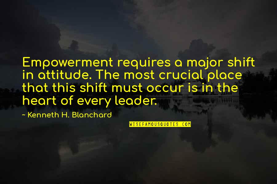 Kenneth H Blanchard Quotes By Kenneth H. Blanchard: Empowerment requires a major shift in attitude. The Kenneth H Blanchard Quotes By Kenneth H. Blanchard: Empowerment requires a major shift in attitude. The