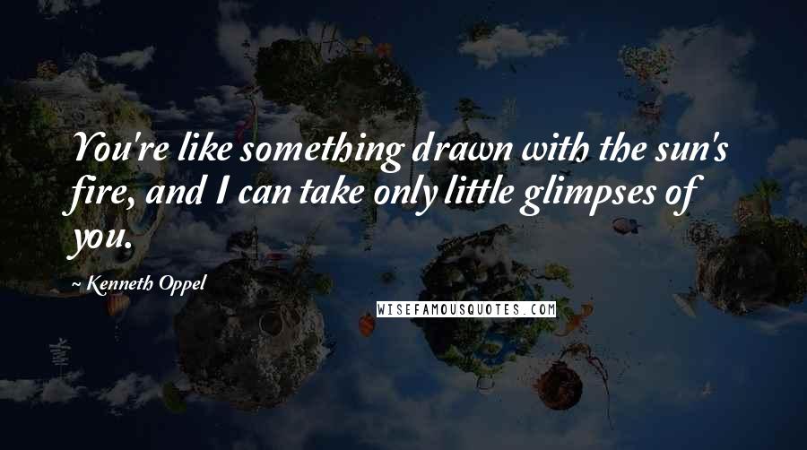 Kenneth Oppel quotes: You're like something drawn with the sun's fire, and I can take only little glimpses of you.