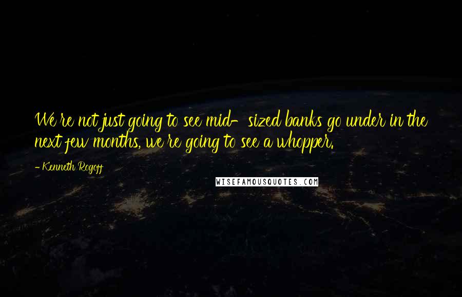 Kenneth Rogoff quotes: We're not just going to see mid-sized banks go under in the next few months, we're going to see a whopper.