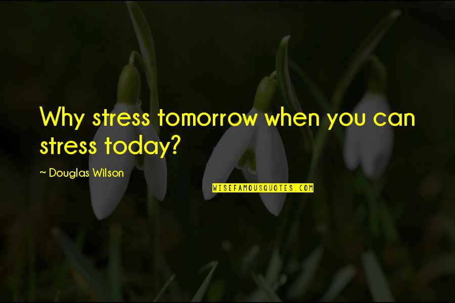Kenneth W Hagin Quotes By Douglas Wilson: Why stress tomorrow when you can stress today?
