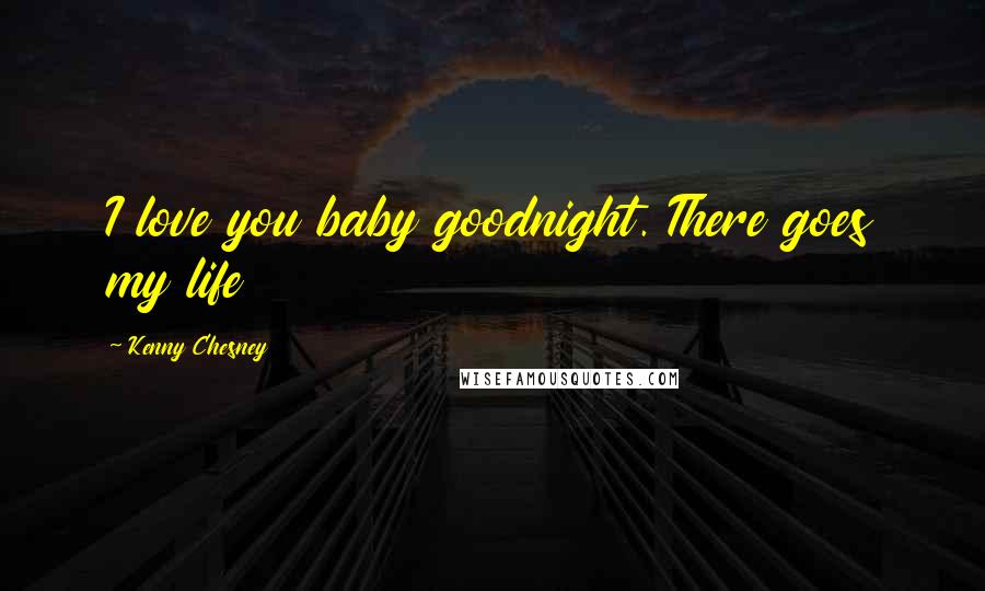 Kenny Chesney quotes: I love you baby goodnight. There goes my life