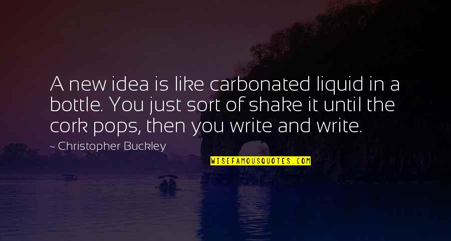 Kenobi Book Quotes By Christopher Buckley: A new idea is like carbonated liquid in