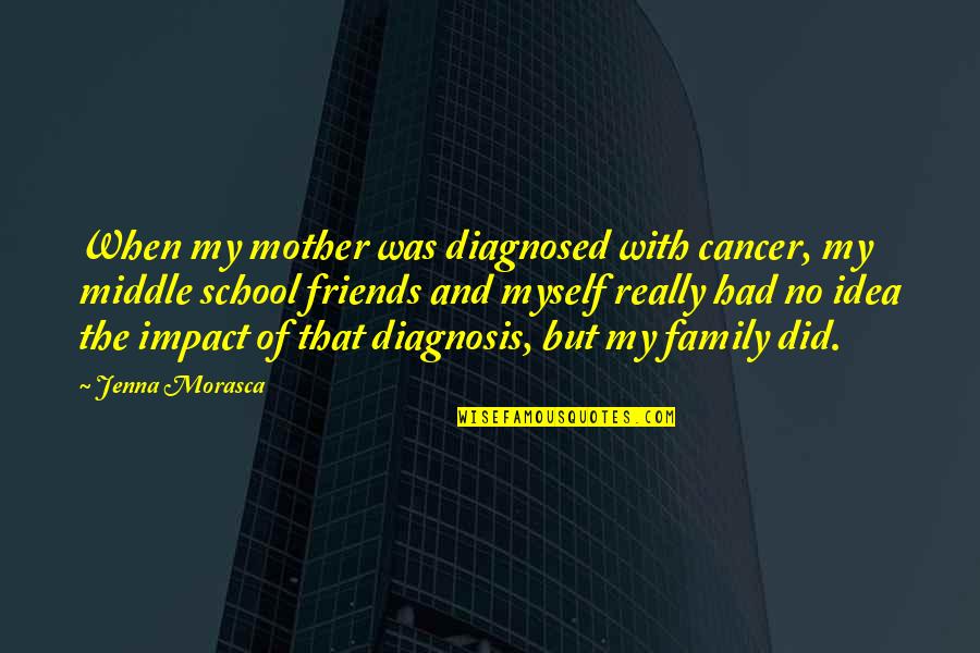 Keoko Turner Quotes By Jenna Morasca: When my mother was diagnosed with cancer, my Keoko Turner Quotes By Jenna Morasca: When my mother was diagnosed with cancer, my