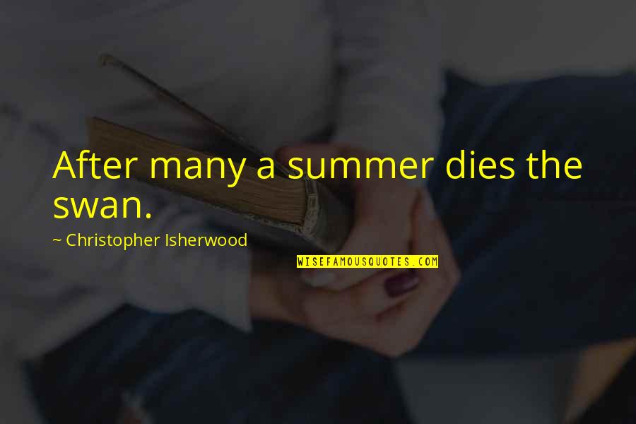 Kepantasan Normal Menaip Quotes By Christopher Isherwood: After many a summer dies the swan. Kepantasan Normal Menaip Quotes By Christopher Isherwood: After many a summer dies the swan.