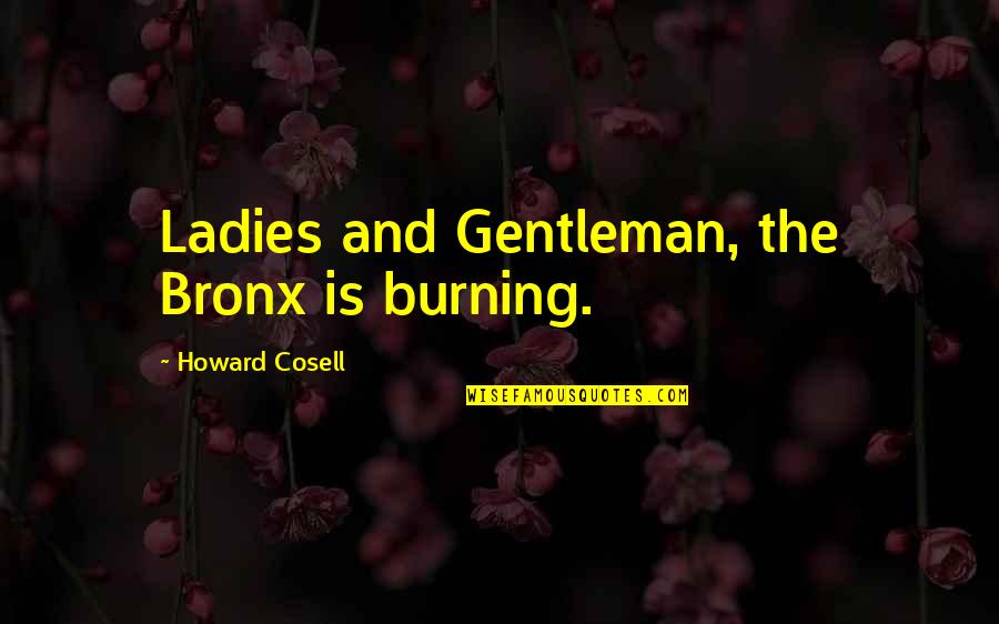 Keperluan Bayi Quotes By Howard Cosell: Ladies and Gentleman, the Bronx is burning.