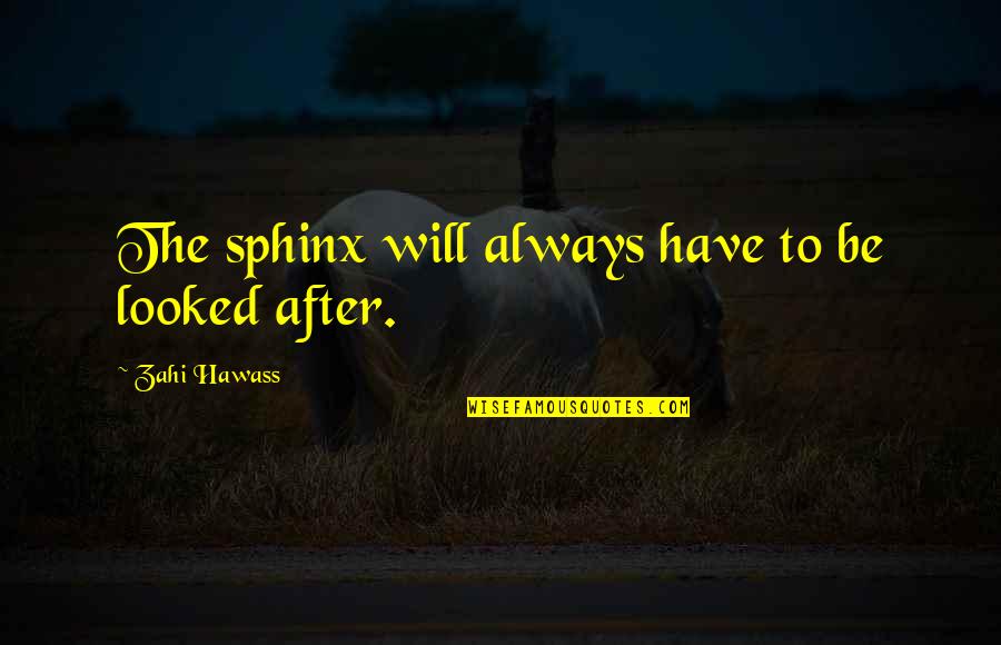Keprihatinan Dan Quotes By Zahi Hawass: The sphinx will always have to be looked