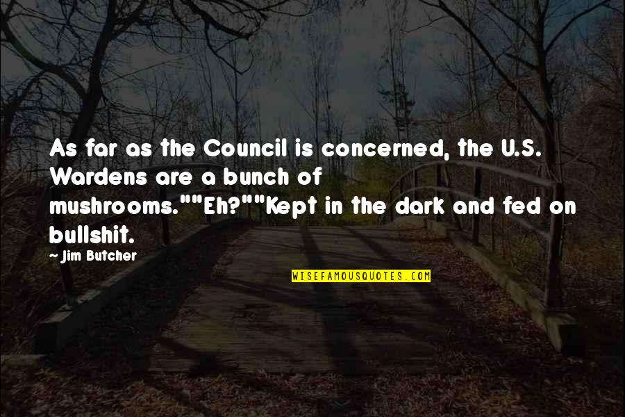 Kept In The Dark Quotes By Jim Butcher: As far as the Council is concerned, the