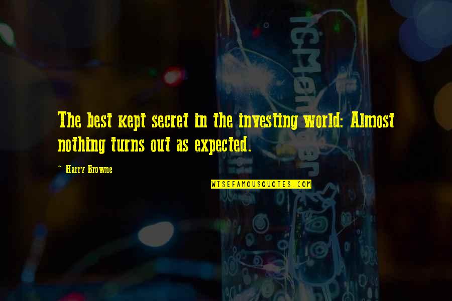 Kept Secret Quotes By Harry Browne: The best kept secret in the investing world: